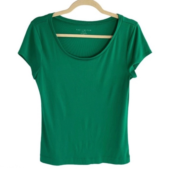 The Limited Green Scoop Neck Short Sleeve Top LIKE NEW! - Picture 1 of 9